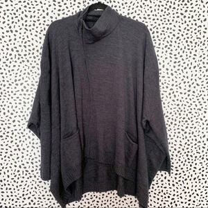 MM SOHN asymmetrical lagen look wool dolman sleeve sweater Sz L oversized